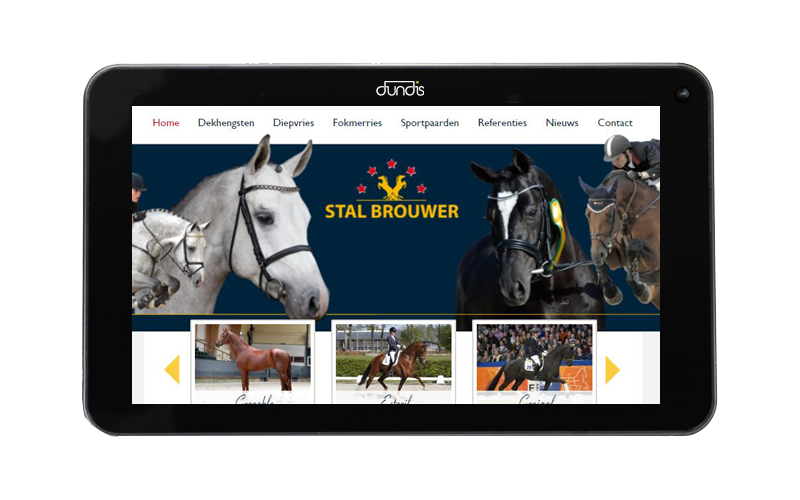 De website van Stal Brouwer in een tablet